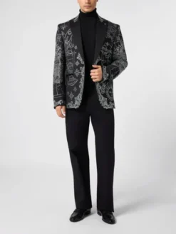 PHILIPP PLEIN Marynarka 31276 Czarny Regular Fit