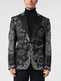 PHILIPP PLEIN Marynarka 31276 Czarny Regular Fit