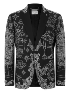 PHILIPP PLEIN Marynarka 31276 Czarny Regular Fit