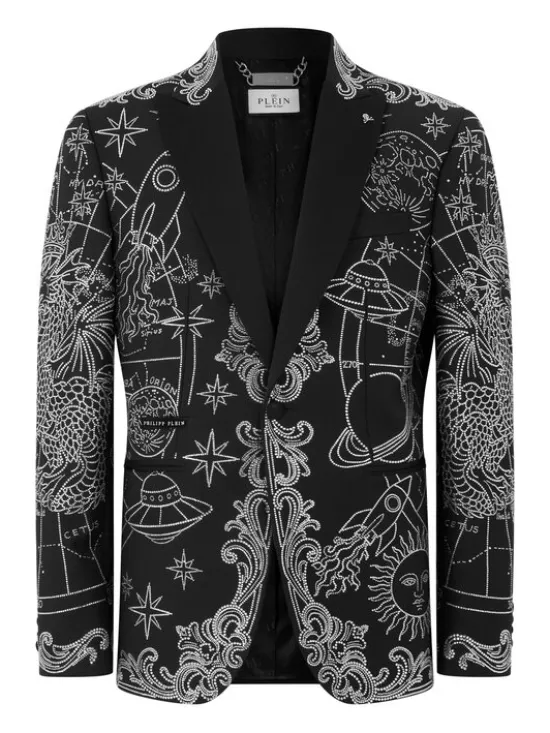 PHILIPP PLEIN Marynarka 31276 Czarny Regular Fit