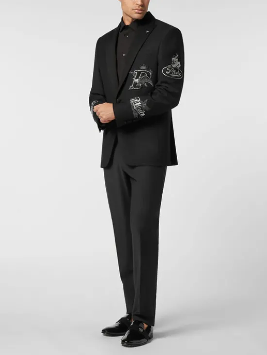 PHILIPP PLEIN Marynarka 26099 Czarny Regular Fit