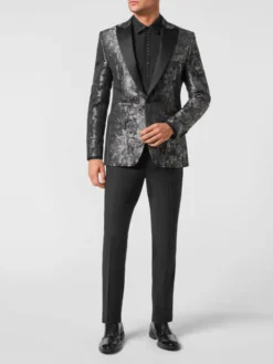 PHILIPP PLEIN Marynarka 1917 Czarny Fitted Fit