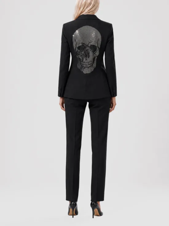 PHILIPP PLEIN Marynarka 31563 Czarny Loose Fit