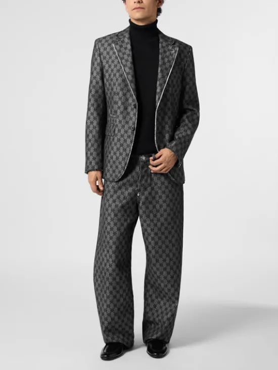 PHILIPP PLEIN Marynarka 31285 Czarny Regular Fit