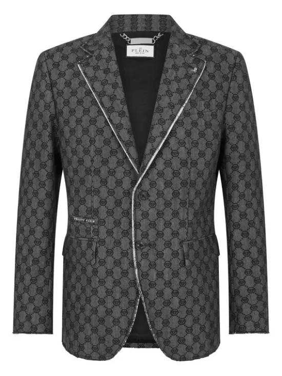 PHILIPP PLEIN Marynarka 31285 Czarny Regular Fit