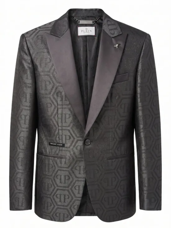 PHILIPP PLEIN Marynarka 31560 Czarny Regular Fit