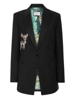 PHILIPP PLEIN Marynarka 26409 Czarny Loose Fit