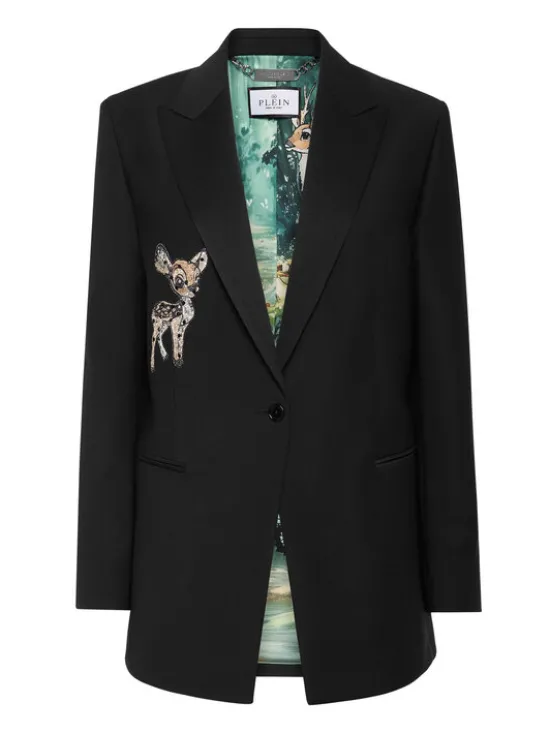 PHILIPP PLEIN Marynarka 26409 Czarny Loose Fit