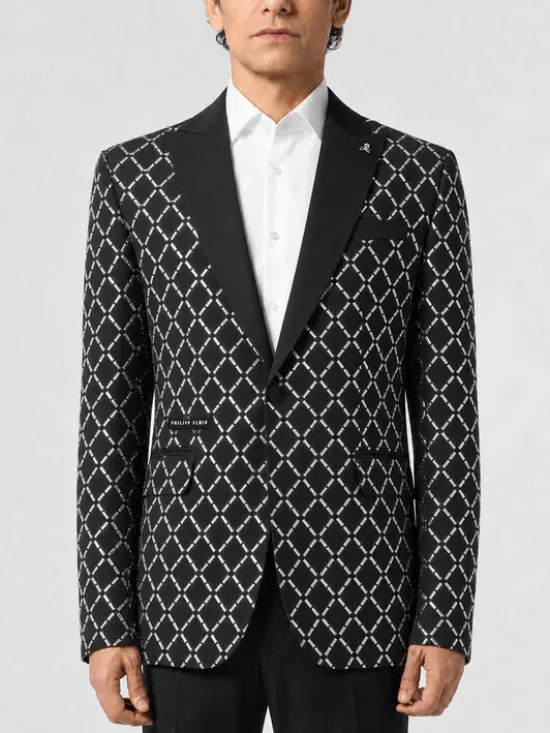 PHILIPP PLEIN Marynarka 31287 Czarny Regular Fit