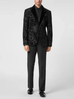 PHILIPP PLEIN Marynarka 11595 Czarny Fitted Fit