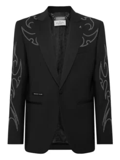 PHILIPP PLEIN Marynarka 26095 Czarny Fitted Fit