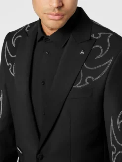 PHILIPP PLEIN Marynarka 26095 Czarny Fitted Fit
