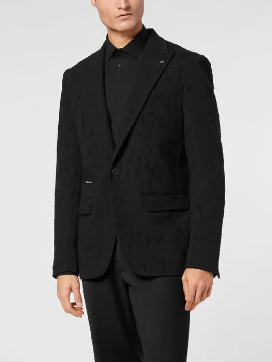 PHILIPP PLEIN Marynarka 23179 Czarny Regular Fit