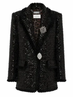 PHILIPP PLEIN Marynarka 31266 Czarny Loose Fit