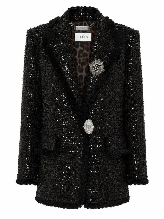 PHILIPP PLEIN Marynarka 31266 Czarny Loose Fit