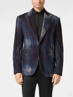 PHILIPP PLEIN Marynarka 22905 Niebieski jasny Regular Fit