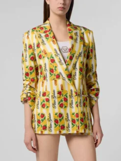 PHILIPP PLEIN Marynarka 30512 Żółty Loose Fit
