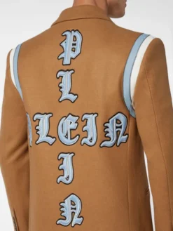 PHILIPP PLEIN Płaszcz zimowy 8043 Beżowy Regular Fit