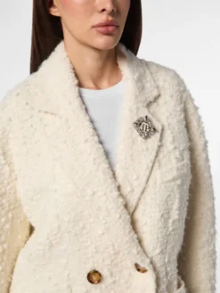PHILIPP PLEIN Płaszcz zimowy 25533 Beżowy Loose Fit