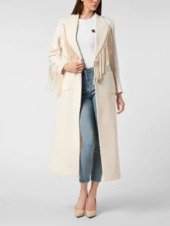 PHILIPP PLEIN Płaszcz zimowy 26391 Biały Loose Fit