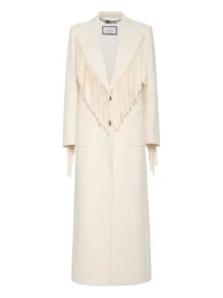 PHILIPP PLEIN Płaszcz zimowy 26391 Biały Loose Fit