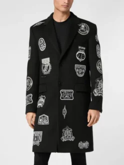 PHILIPP PLEIN Płaszcz zimowy 24775 Czarny Regular Fit