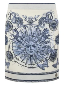 PHILIPP PLEIN Spódnica mini 28996 Niebieski jasny Fitted Fit