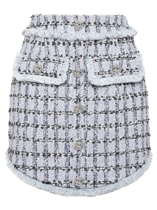 PHILIPP PLEIN Spódnica mini 3629 Niebieski jasny Slim Fit