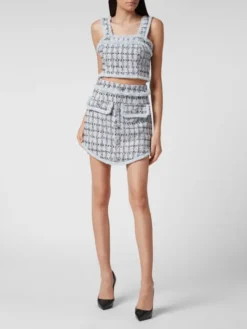 PHILIPP PLEIN Spódnica mini 3629 Niebieski jasny Slim Fit
