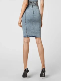 PHILIPP PLEIN Spódnica mini 10331 Niebieski jasny Short Fit