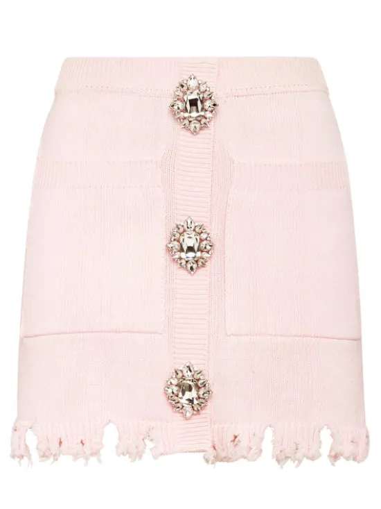 PHILIPP PLEIN Spódnica mini 15269 Różowy Fitted Fit