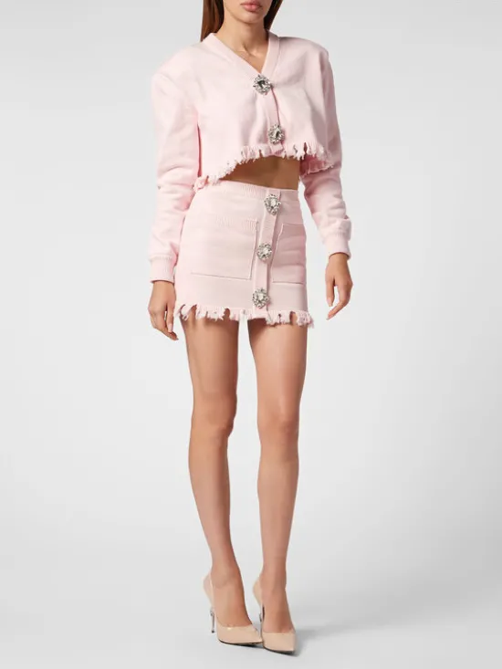 PHILIPP PLEIN Spódnica mini 15269 Różowy Fitted Fit