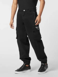 PHILIPP PLEIN Spodnie cargo 26137 Czarny Cargo Fit