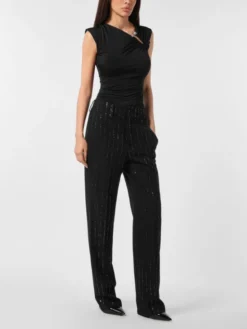 PHILIPP PLEIN Spodnie materiałowe 25529 Czarny Flare Fit