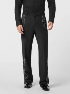 PHILIPP PLEIN Spodnie materiałowe 26127 Czarny Wide Fit