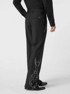 PHILIPP PLEIN Spodnie materiałowe 26127 Czarny Wide Fit