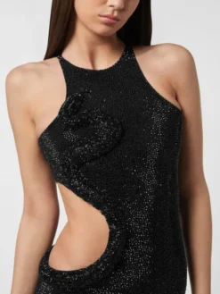 PHILIPP PLEIN Sukienka wieczorowa 26451 Czarny Fitted Fit