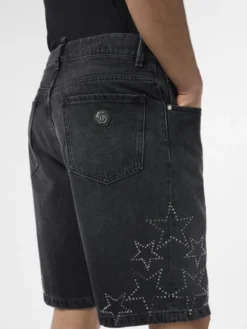 PHILIPP PLEIN Szorty jeansowe 29786 Czarny Regular Fit