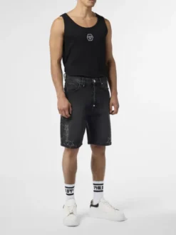 PHILIPP PLEIN Szorty jeansowe 29786 Czarny Regular Fit