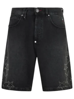 PHILIPP PLEIN Szorty jeansowe 29786 Czarny Regular Fit