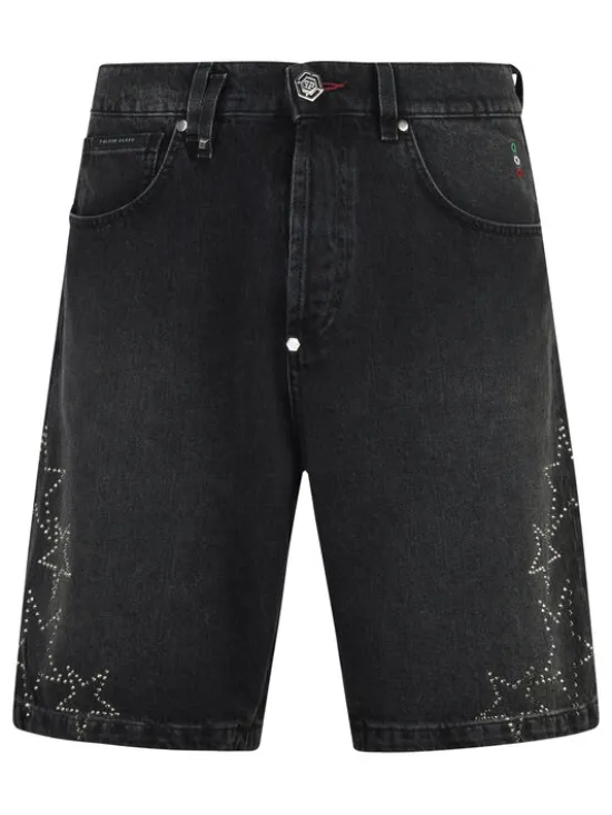 PHILIPP PLEIN Szorty jeansowe 29786 Czarny Regular Fit