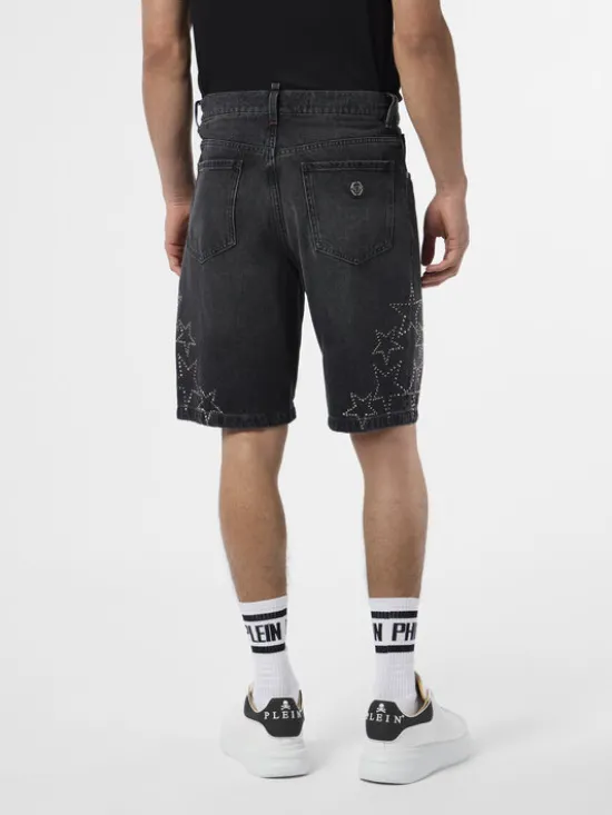 PHILIPP PLEIN Szorty jeansowe 29786 Czarny Regular Fit