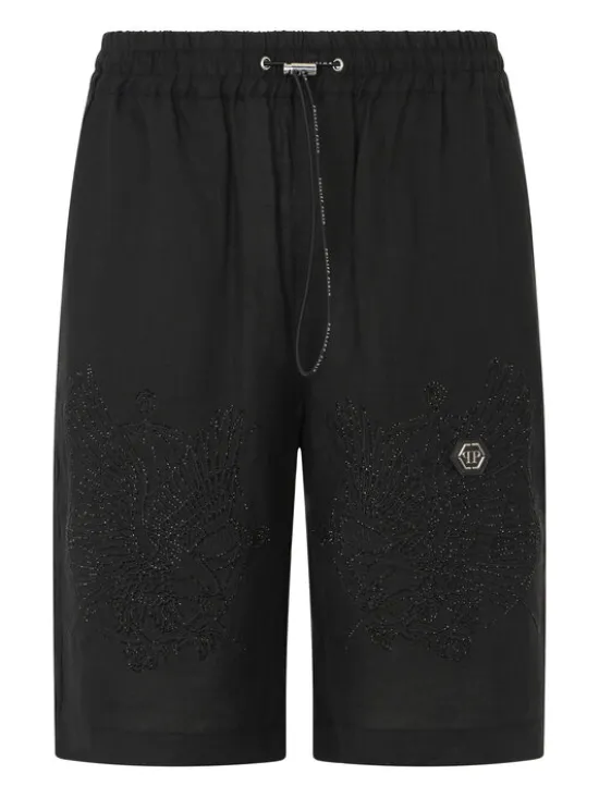 PHILIPP PLEIN Szorty materiałowe 29797 Czarny Regular Fit