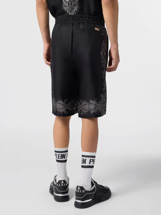 PHILIPP PLEIN Szorty materiałowe 31218 Czarny Regular Fit