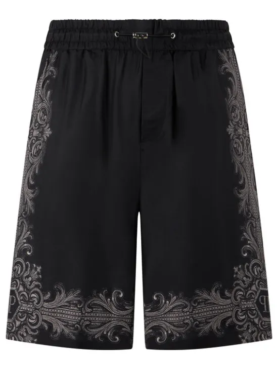 PHILIPP PLEIN Szorty materiałowe 31218 Czarny Regular Fit
