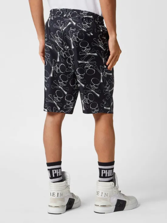 PHILIPP PLEIN Szorty materiałowe 9653 Czarny Regular Fit