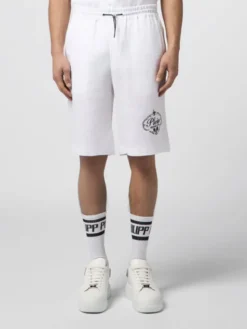PHILIPP PLEIN Szorty materiałowe 30490 Biały Regular Fit