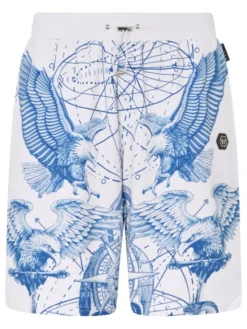 PHILIPP PLEIN Szorty sportowe 29859 Biały Jogger Fit