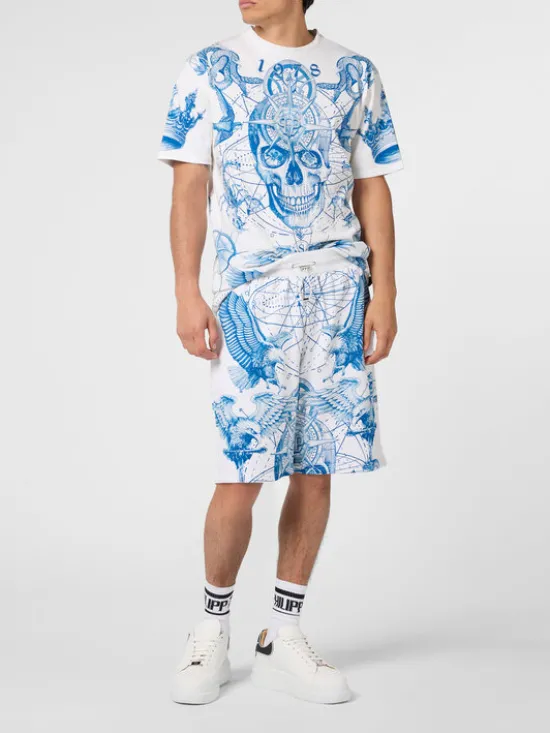 PHILIPP PLEIN Szorty sportowe 29859 Biały Jogger Fit