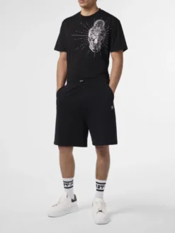 PHILIPP PLEIN Szorty sportowe 29831 Czarny Jogger Fit